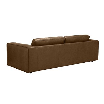 Cabal 3-Seater Full Leather Sofa - Tan - With 2-Year Warranty